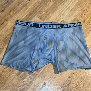 Under Armour Men's Light Gray Patterned Performance Boxer Briefs